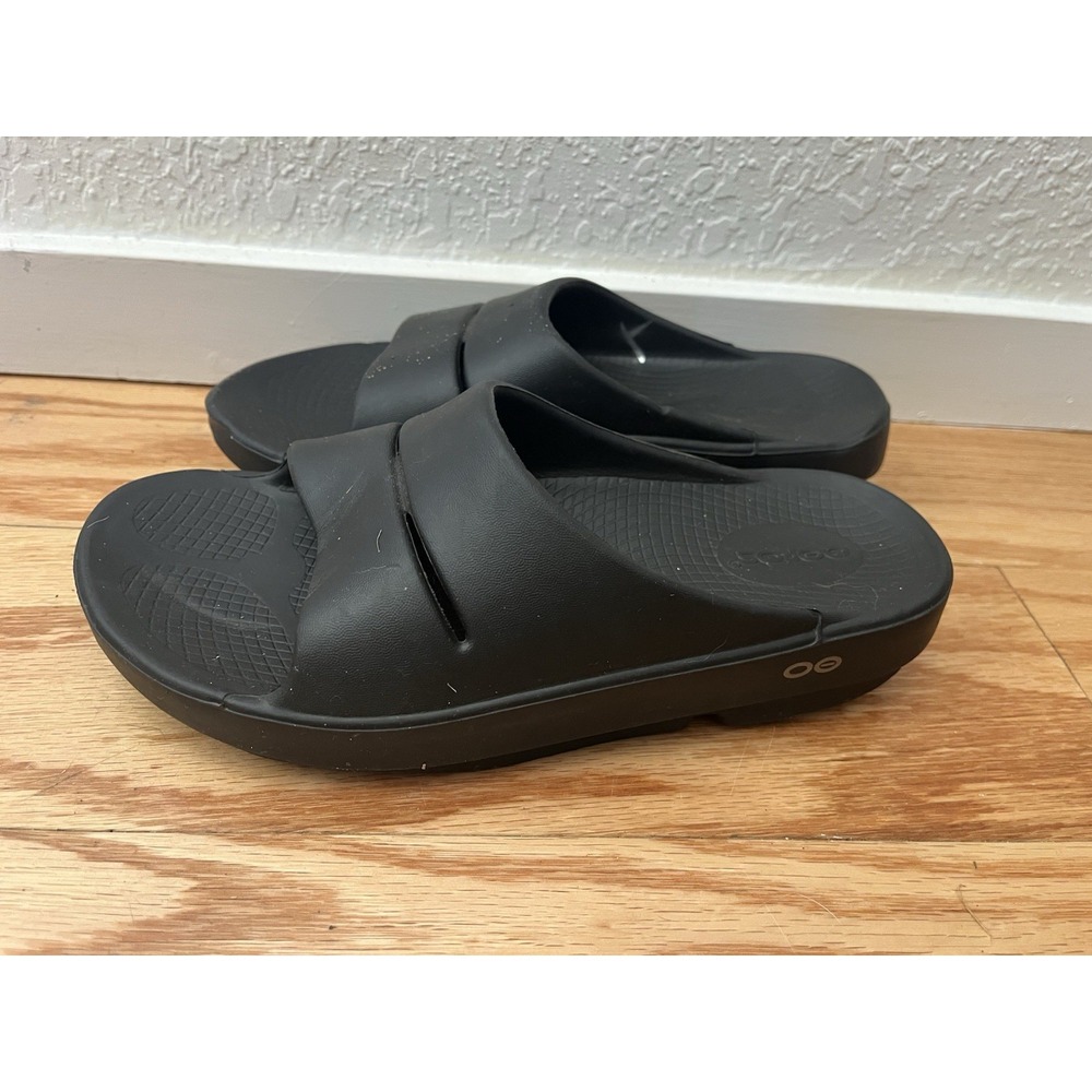OOFOS OOahh recovery Slide Sandals Black Men's 5 Women's 7 Beach Outdoor Sport